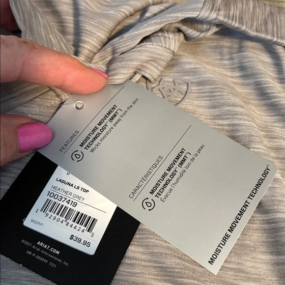 AriatTek Laguna Performance fabric,moisture movement,v-neck,stretch,logo chest - Picture 8 of 9